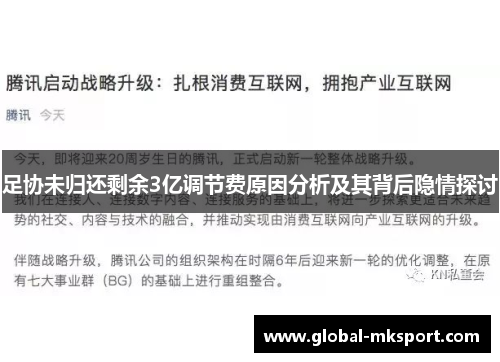 足协未归还剩余3亿调节费原因分析及其背后隐情探讨